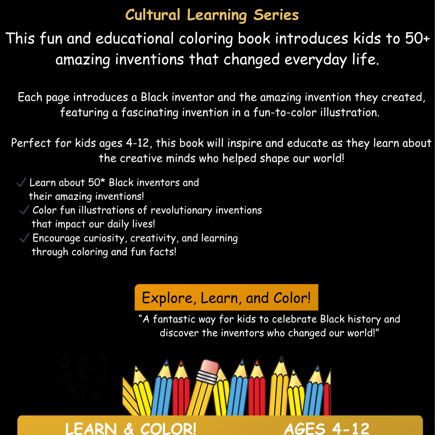 Black Inventors Coloring Book for Kids Ages 4–12 | 50+ Amazing Inventions to Discover & Color
