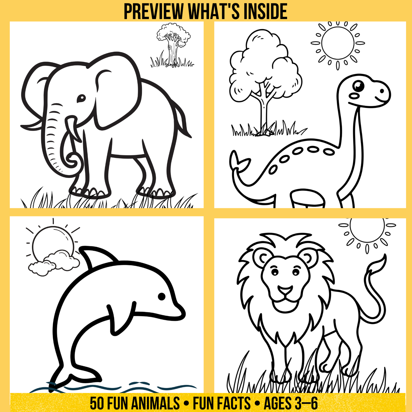 My First Animal Coloring Book for Kids Ages 3–6 | 50 Fun Animals to Color & Learn