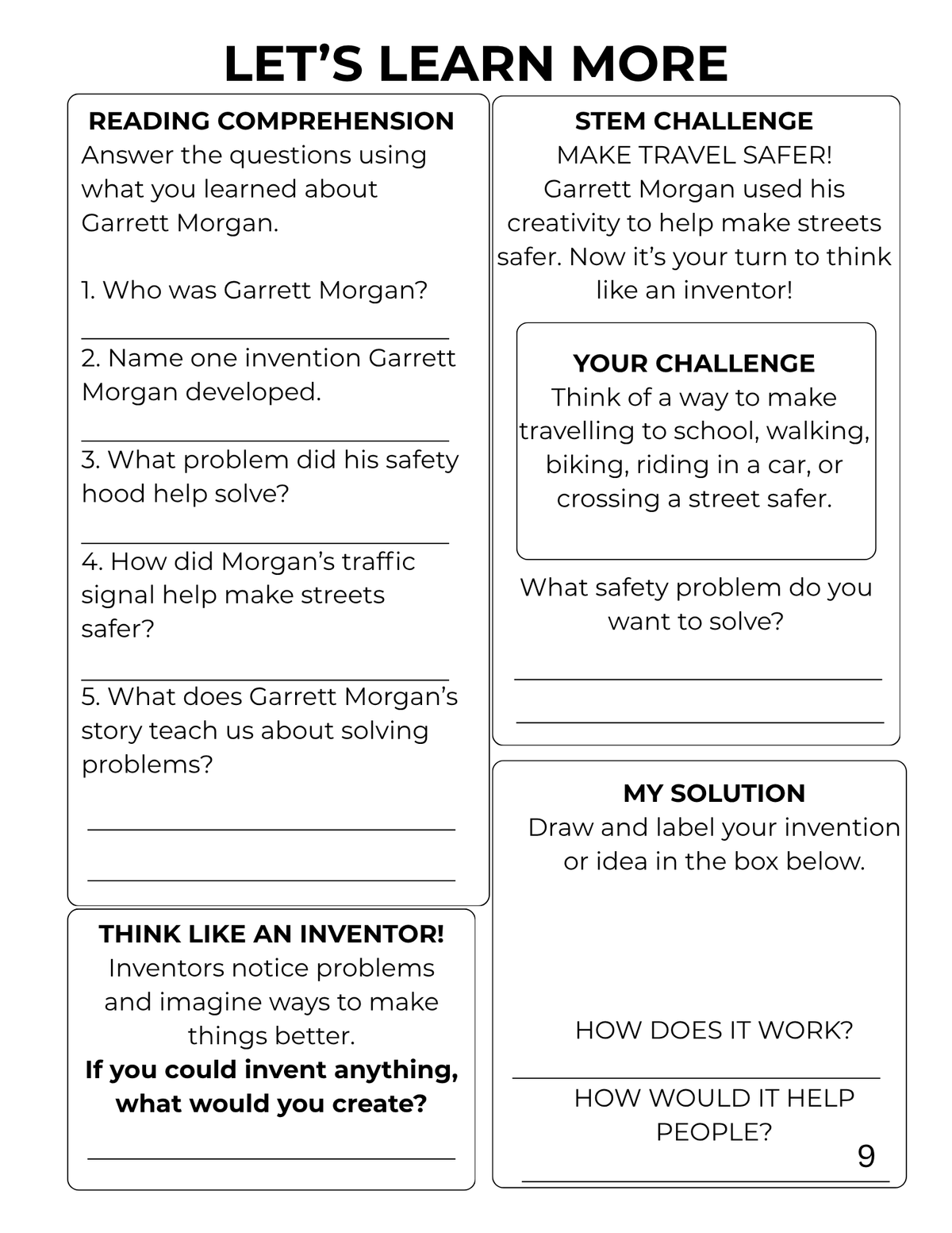 Black Inventors -Teacher’s Resource